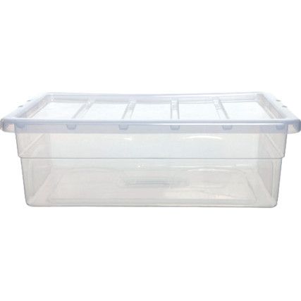Storage Box with Lid, Clear, 560x180x180mm, 28L