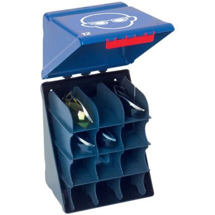 Storage Box, Plastic, Blue, 12 Compartments