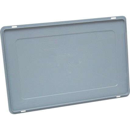 Euro Container Lid, Plastic, Silver Grey RAL 7001, 600x400mm