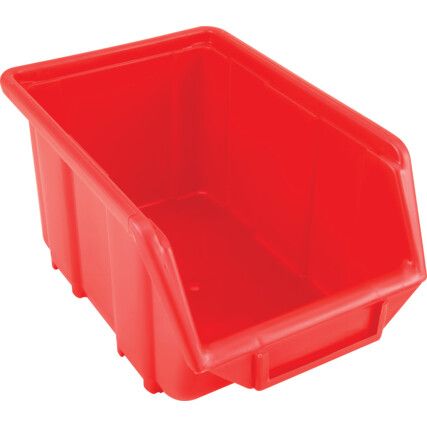 Storage Bins, Plastic, Red, 155x240x125mm