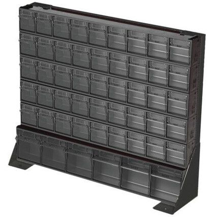 Tilt Storage Boxes, Polystyrol, Anthracite Grey, 610x150x500mm, 51 Compartments