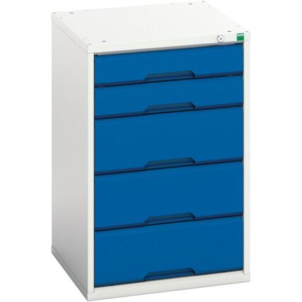 Verso Drawer Cabinet, 5 Drawers, Blue/Light Grey, 800 x 525 x 550mm