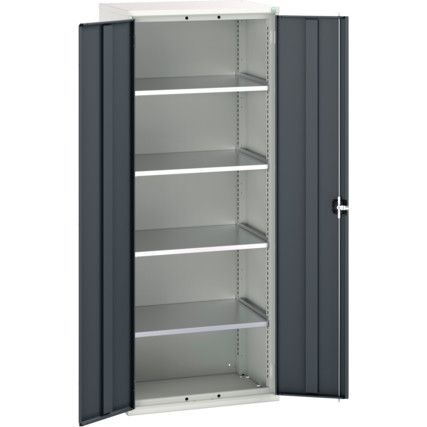 Verso Storage Cabinet, 2 Doors, Anthracite Grey, 2000 x 800 x 550mm