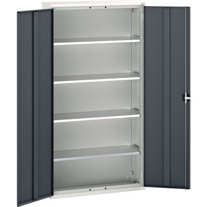 Verso Storage Cabinet, 2 Doors, Anthracite Grey, 2000 x 1050 x 350mm