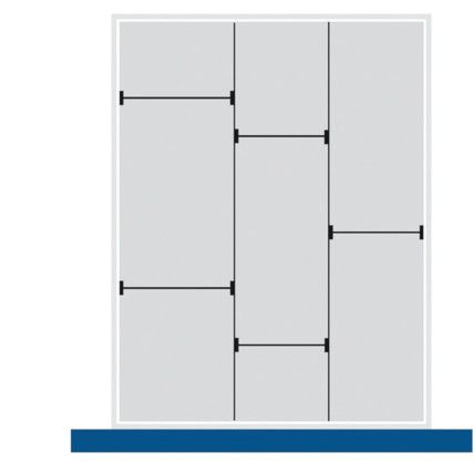 cubio, Divider Kit, Steel, Galvanised, 525x650x77mm, 8 Compartments