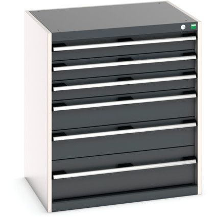 Cubio Drawer Cabinet, 6 Drawers, Anthracite Grey/Light Grey, 900 x 800 x 650mm