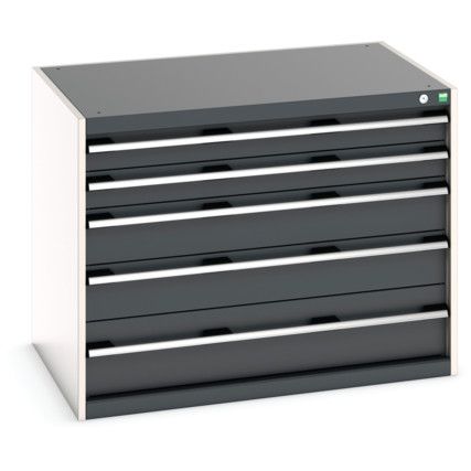 Cubio Drawer Cabinet, 5 Drawers, Anthracite Grey/Light Grey, 800 x 1050 x 750mm