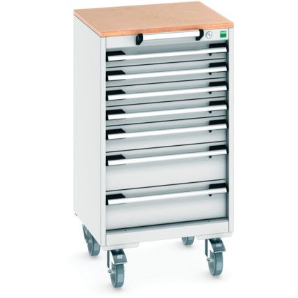 CUBIO MOBILE DRAWER CABINET 525x525x990 W/ 7 DRAWERS MPX WORKTOP