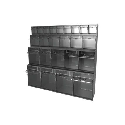 Tilt Storage Boxes, Plastic, Grey