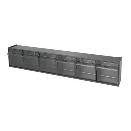 Tilt Storage Boxes, Plastic, Grey, 18 Compartments