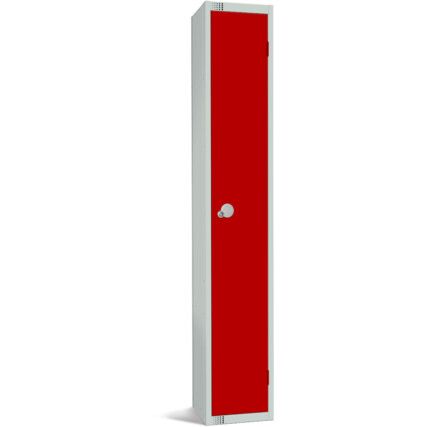 Compartment Locker, Single Door, Red, 1800 x 300 x 300mm