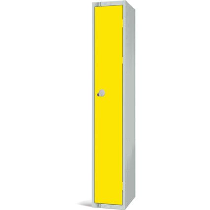 Compartment Locker, Single Door, Yellow, 1800 x 300 x 300mm