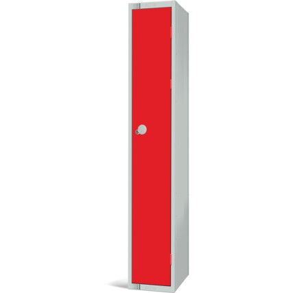 Compartment Locker, Single Door, Red, 1800 x 300 x 450mm