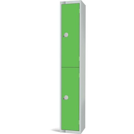 Compartment Locker, 2 Doors, Green, 1800 x 300 x 300mm