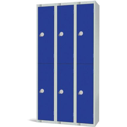 Compartment Locker, 2 Doors, Blue, 1800 x 900 x 300mm, Nest of 3