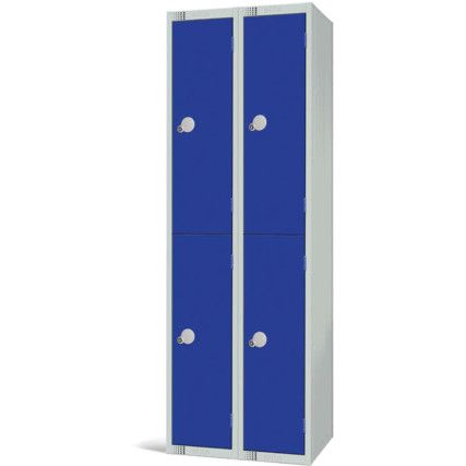 Compartment Locker, 4 Doors, Blue, 1800 x 600 x 450mm, Nest of 2
