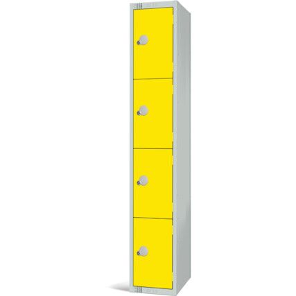 Compartment Locker, 4 Doors, Yellow, 1800 x 300 x 300mm