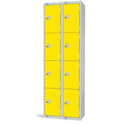 Compartment Locker, 8 Doors, Yellow, 1800 x 600 x 300mm, Nest of 2
