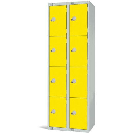 Compartment Locker, 8 Doors, Yellow, 1800 x 600 x 450mm, Nest of 2