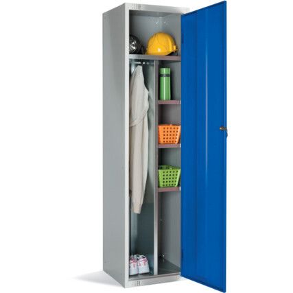 Workwear Locker, Single Door, Blue, 1800 x 450 x 450mm