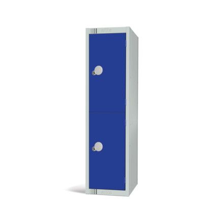 Low Height Locker, 2 Doors, Blue, 1370 x 300 x 300mm