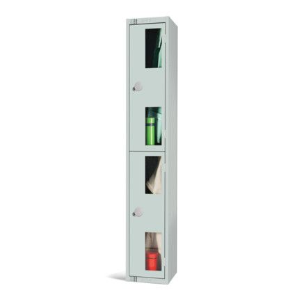 Vision Panel Locker, 2 Doors, Mid Grey, 1800 x 300 x 300mm