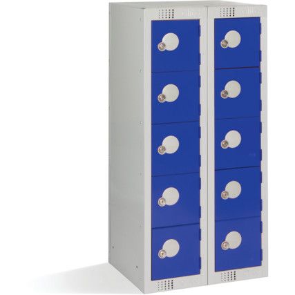 Personal Effects Locker, 10 Doors, Blue, 940 x 450 x 380mm