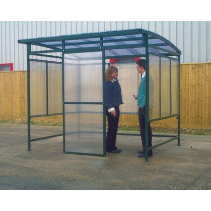 Smoking Shelter, Steel/PVC/Polycarbonate, Green, 2580 x 2430 x 2230mm