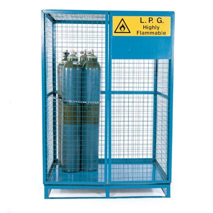 Cylinder?Storage Lock-up Cage with Pallet Base, Galvanised, 1990 x 1360 x 1095mm