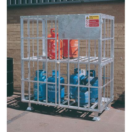 Mobile Gas Cylinder Cage, Galvanised, 1900 x 1610 x 890mm