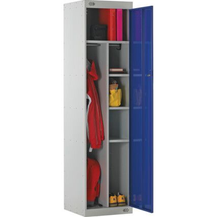 Workwear Locker, Single Door, Blue, 1800 x 450 x 450mm
