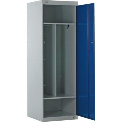 Workwear Locker, Single Door, Blue, 1800 x 600 x 600mm