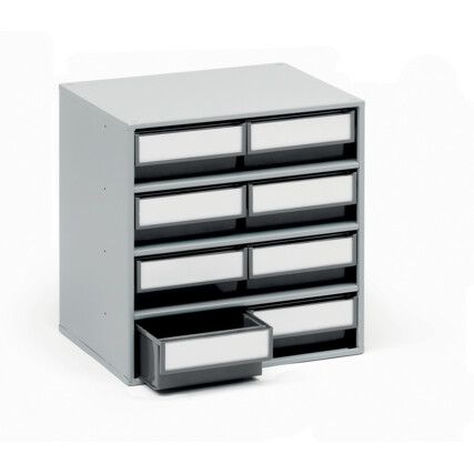 Storage Cabinets, Polypropylene, Grey, 400x300x395mm, 8 Drawers