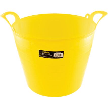 Yellow Plastic Flexible Bucket, Plastic Handle, 26 Ltr