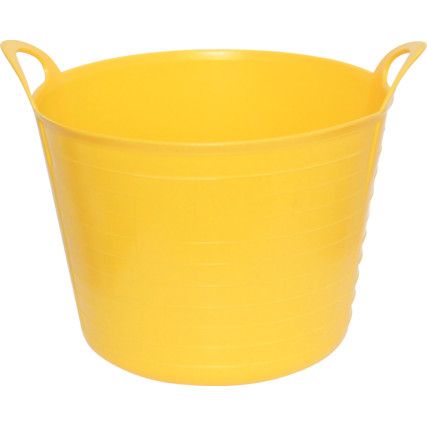Yellow Plastic Flexible Bucket, Plastic Handle, 42 Ltr
