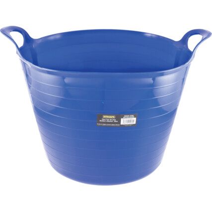 Blue Plastic Flexible Bucket, Plastic Handle, 42 Ltr