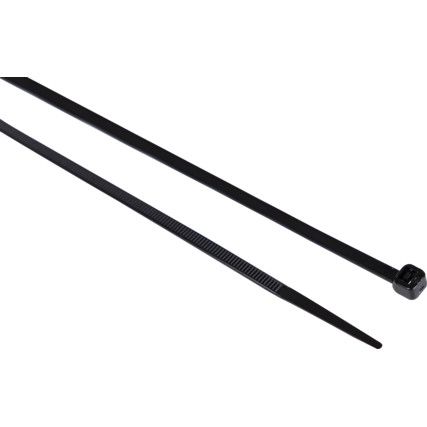 Cable Ties, Black, 3.6x200mm (Pk-100)