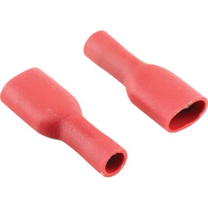 6.30mm FULLY INSULATED RED FEMALE PUSH-ON (100)