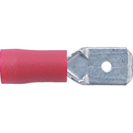 6.30mm MALE TAB RED (PK-100)