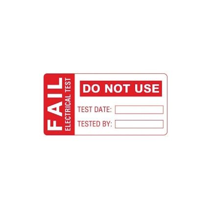 FAIL1 PAT TEST FAIL LABELS