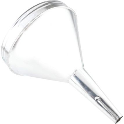 Funnel, 200mm, Tin-Plated, Straight Rigid Spout