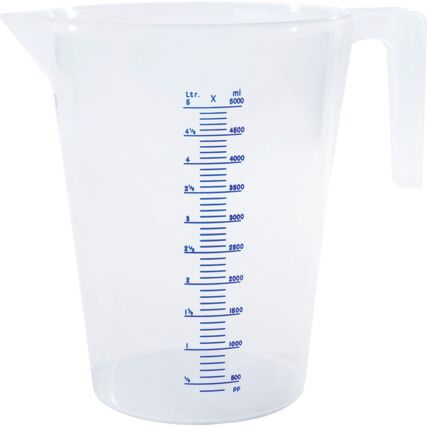 Measure, 5L, Polypropylene, Compatible with Oil/Petrol/Water