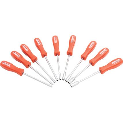 5569620K, 4, 4.5, 5, 5.5, 6, 7, 8, 9 and 10mm, Nut Spinner Set, Handle Plastic, 230mm