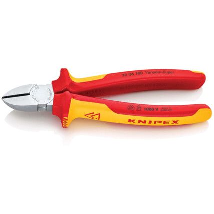 70 06 180, 180mm Side Cutters, Insulated Handle, 4mm Cutting Capacity