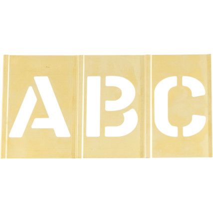 Letters A to Z, Brass, Stencil, 50mm, Set of 26