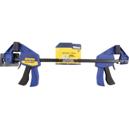 12in./300mm Quick Clamp Twin Pack, 63kg Clamping Force, Pistol Grip Handle