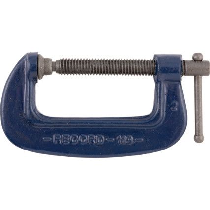 2in./50mm G-Clamp, Steel Jaw, T-Bar Handle