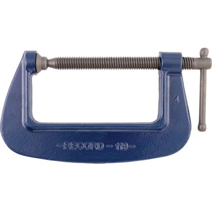 4in./100mm G-Clamp, Steel Jaw, T-Bar Handle