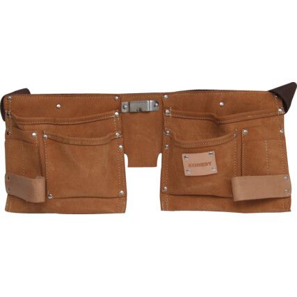 Tool Belt, Leather, Brown, 10 Pockets, 550 x 220mm
