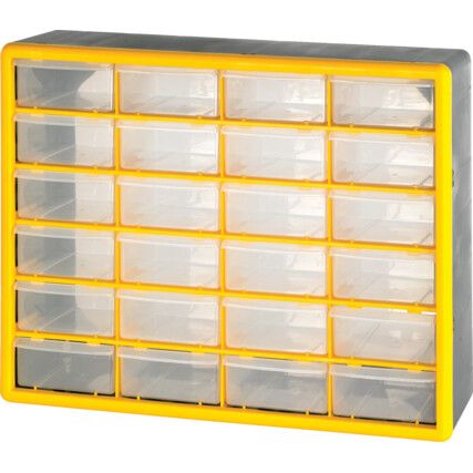 Storage Cabinets, Plastic, Yellow/Grey, 500x160x390mm, 24 Compartments